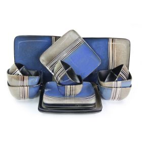 Elama Uptown Loft 16 Piece Double Bowl Stoneware D