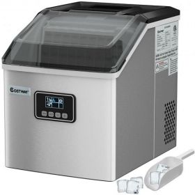 48 lbs Stainless Self-Clean Ice Maker with LCD Dis
