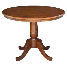 Round 36-inch Pedestal Dining Table in Espresso Fi