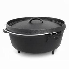 6-Quart Durable Cast Iron Dutch Oven with Lid and