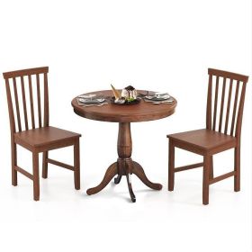 3-Piece Traditional Round Dining Table and 2 Chair
