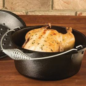 5-Quart Seasoned Cast Iron Dutch Oven with Lid and