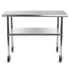 Stainless Steel 48 x 24-inch Kitchen Prep Table wi