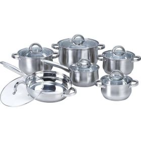 12-Piece Stainless Steel Cookware Set with Cassero