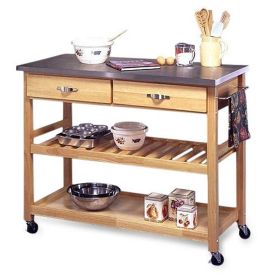 Stainless Steel Top Kitchen Cart Utility Table wit