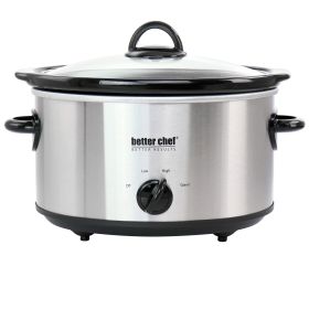 Better Chef 4 Quart Oval Slow Cooker with Removabl