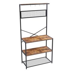 Modern Metal Wood 4-Shelf Kitchen Baker's Rack Mic