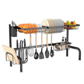 2 Tier Adjustable Over Sink Dish Drying Rack with