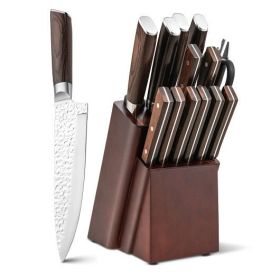 15 Pc. SS Knife Block Set w/Ergonomic Handle