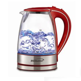 Brentwood Tempered Glass Tea Kettles, 1.7-Liter, R