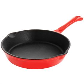 MegaChef Enameled Round 8 Inch PreSeasoned Cast Ir