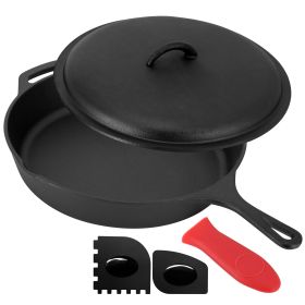12 In. Pre-Seasoned Cast Iron Skillet w/Lid