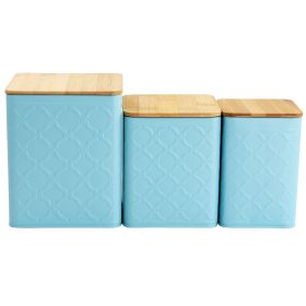 MegaChef 3 Piece Square Iron Kitchen Canister Set