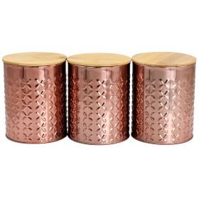 MegaChef 3 Piece Golden Kitchen Canister Set with