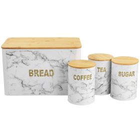 4 Piece Iron Canister Set in Marble