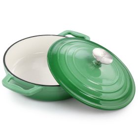 MegaChef 2 Quart Round Enameled Cast Iron Braiser