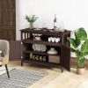 Dark Brown Wood 2-Door Dining Buffet Sideboard Cabinet