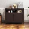 Dark Brown Wood 2-Door Dining Buffet Sideboard Cabinet