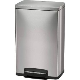 13-Gallon Kitchen Trash Can with Step Lid in Stain
