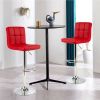 Set of 2 Modern Barstools w/Comfortable Red PU Leather Seats