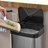 Silver/Black 13-Gallon SS Trash Can w/Motion Sensor Lid