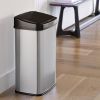 Silver/Black 13-Gallon SS Trash Can w/Motion Sensor Lid