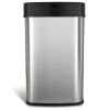 Silver/Black 13-Gallon SS Trash Can w/Motion Sensor Lid