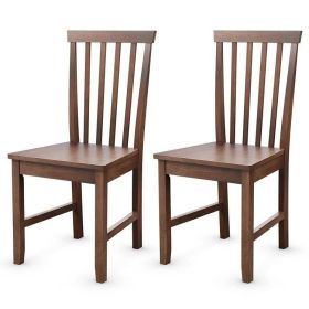 Set of 2 Solid Wood Armless Mission Style Dining C