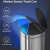 Motion Sensor SS 13 Gallon Trash Can w/Ozone Button