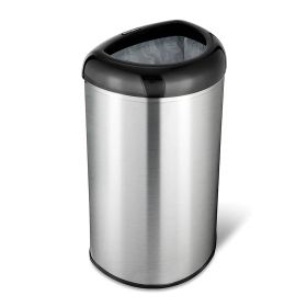 Stainless Steel Black Open Top 13-Gallon Kitchen T