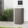 31-Gallon Brown Plastic Outdoor Trash Can w/Bottom Drawer
