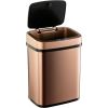 3-Gallon Copper Rose Gold SS Trash Can w/Motion Sensor Lid