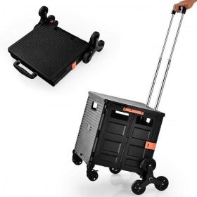 Foldable Utility Cart for Travel and Shopping-Red