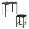 Dining Set Black Faux Marble Table Top & 2 Black Chairs/Stools