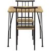 Metal Frame Dining Set w/Wood Top Table and 2 Chairs