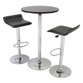 3 Piece Modern Dining Set with Bistro Table and Tw