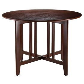 Mission Style Round 42-inch Double Drop Leaf Dinin