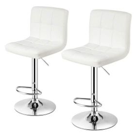 Set of 2 Modern Adjustable Height Bar Stool with W