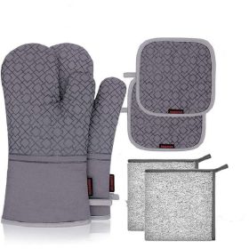 6 Pc Non-Slip Pot Holders/Oven Mitts