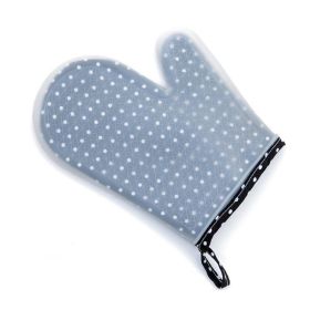 Set of 2 Transparent Silicone Oven Mitts Clear Polka Dot