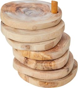 Olive Wood Coaster Set w/Holder 7 Pcs