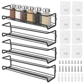 4Pcs Wall Mount Spice Rack Storage Shelves