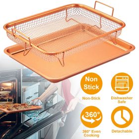 Crisper Set Nonstick Cookie Sheet Tray & Grill Basket