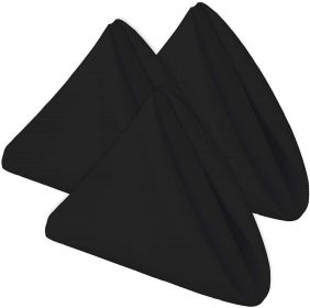 24 Pk. Black 17" x 17" 100% Polyester Washable Cloth Table Napkins