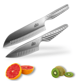2 Pc. SS Knife Set 7 In. Santoku Knife & 4 In. Chef's Knife
