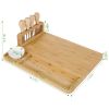 Bamboo Charcuterie Platter Serving Tray w/Cutlery Set