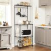Heavy Duty Black Metal Kitchen Dining Bakers Rack