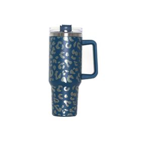 40oz Insulated SS Tumbler w/Handle & Straw (Color: 24, Capacity: 1000-1500ml)