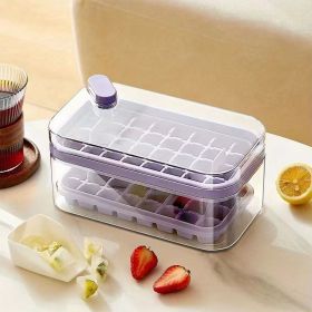 64 Grid Ice Cube Tray w/Lid And Bin (Color: Purple 64 Grid Ice Tray Mold)