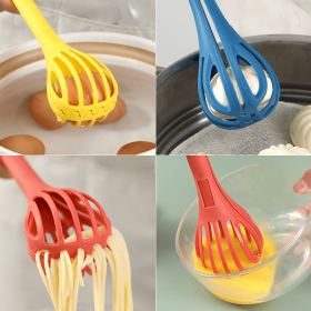 3-in-1 Manual Egg Whisk Food/Noodle Holder (Color: Blue)